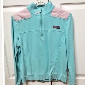 Vineyard vines blue/turquoise & pink shep shirt